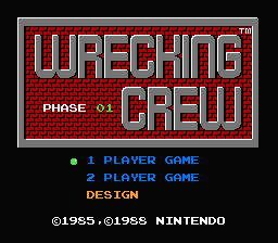 Wrecking Crew — Title screen