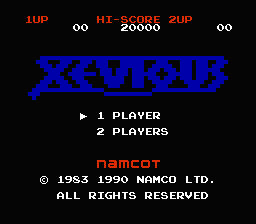 Xevious — Title screen