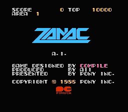 Zanac — Title screen