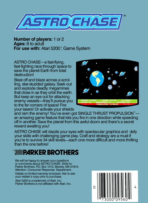 Astro Chase — Box back