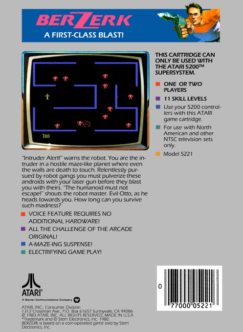 BerZerk — Box back