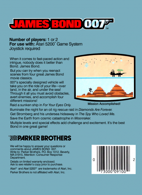 James Bond 007 — Box back
