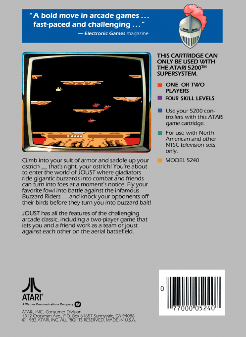 Joust — Box back