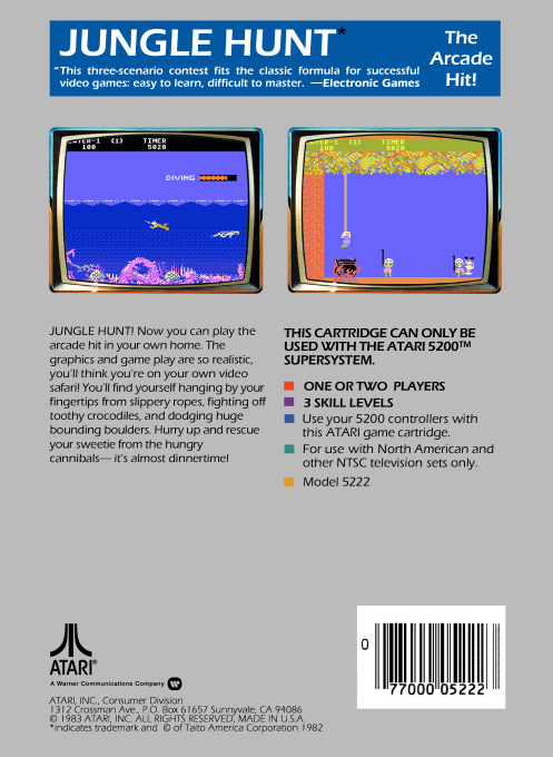 Jungle Hunt — Box back