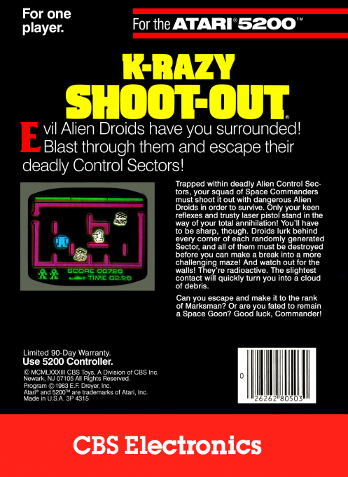 K-Razy Shoot-Out — Box back