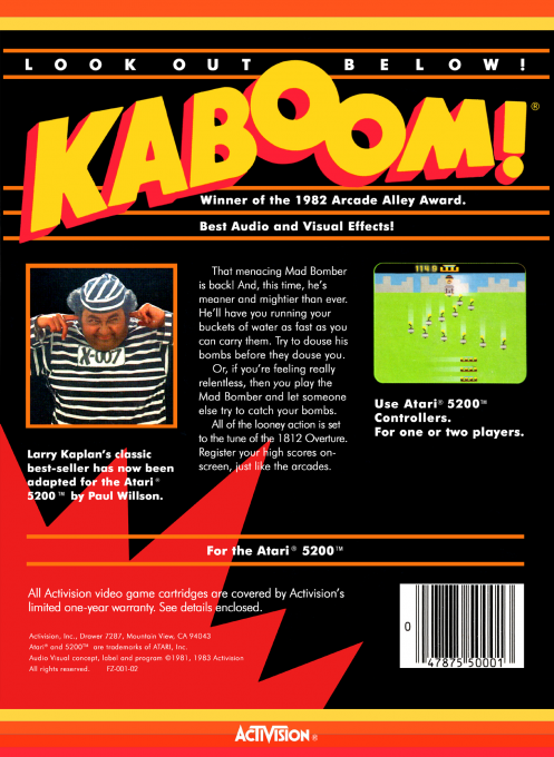Kaboom! — Box back