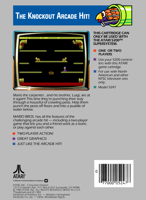 Mario Bros. — Box back