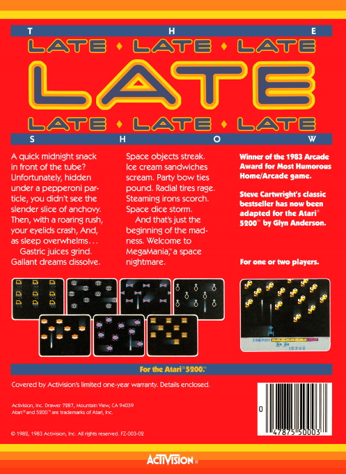 MegaMania — Box back