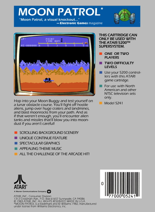 Moon Patrol — Box back