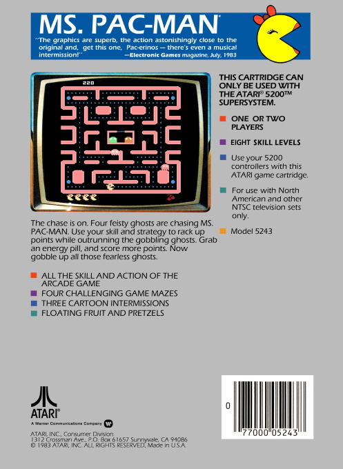 Ms. Pac-Man — Box back
