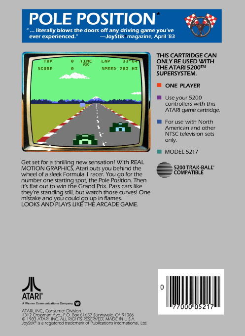 Pole Position — Box back