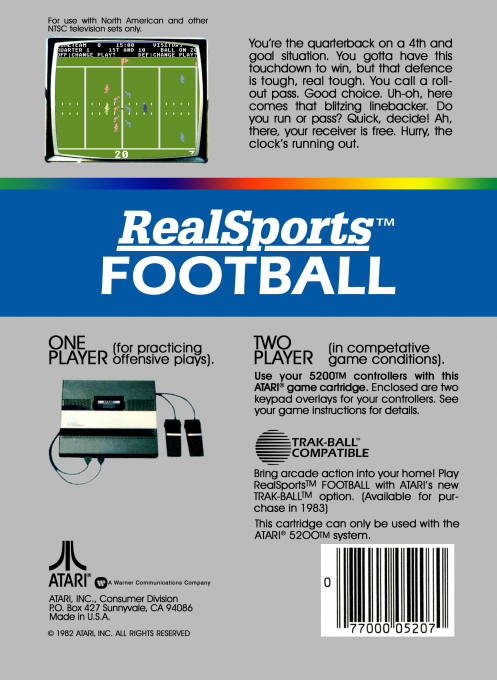 RealSports Football — Box back