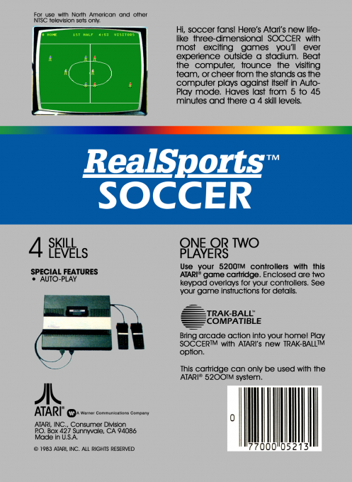 RealSports Soccer — Box back