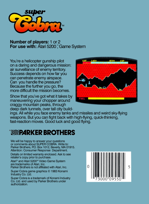 Super Cobra — Box back
