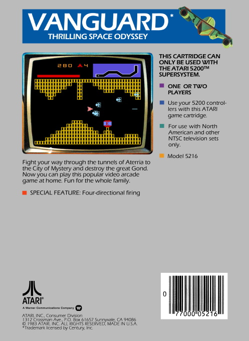 Vanguard — Box back