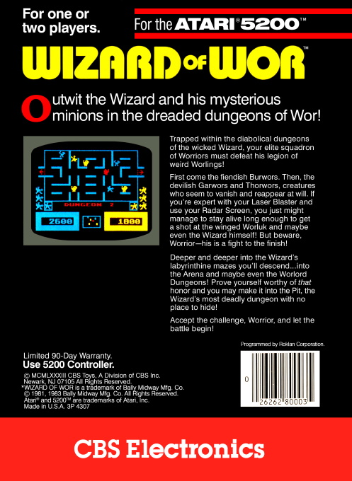 Wizard of Wor — Box back