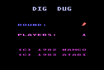 Dig Dug — Title screen