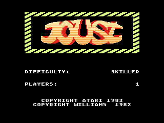 Joust — Title screen