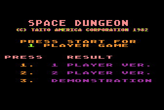 Space Dungeon — Title screen