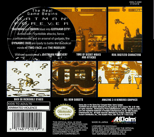 Batman Forever — Box back