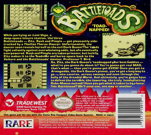 Battletoads — Box back