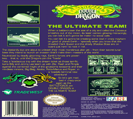 Battletoads / Double Dragon — Box back