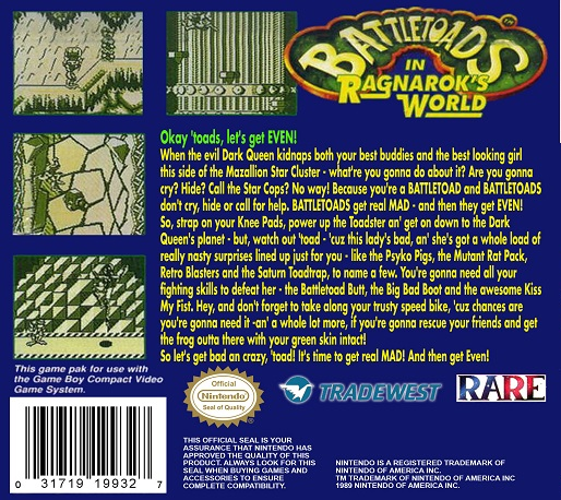Battletoads in Ragnarok's World — Box back
