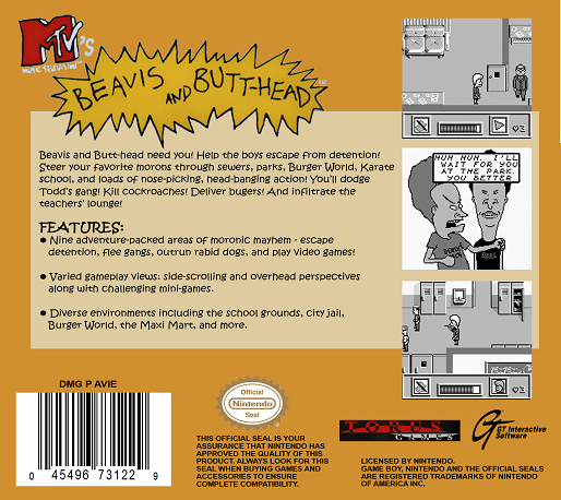 Beavis and Butt-Head — Box back