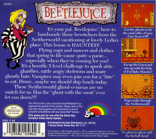 Beetlejuice — Box back
