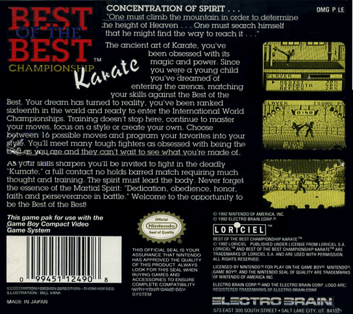 Best of the Best : Championship Karate — Box back