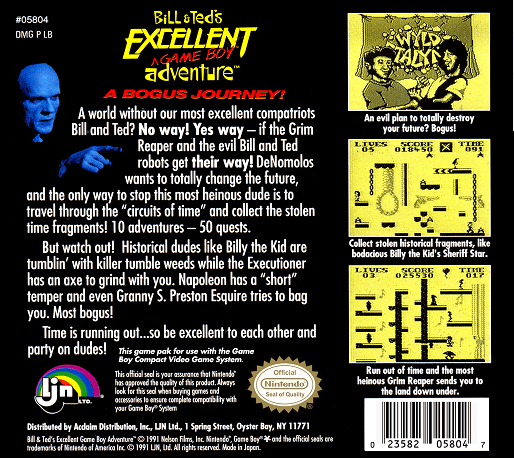 Bill & Ted's Excellent Adventure — Box back