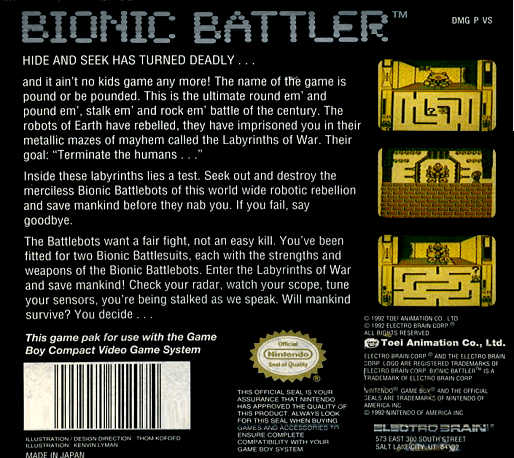 Bionic Battler — Box back