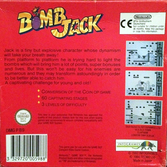 Bomb Jack — Box back