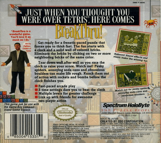 BreakThru! — Box back
