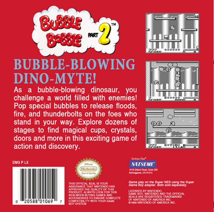 Bubble Bobble : Part 2 — Box back