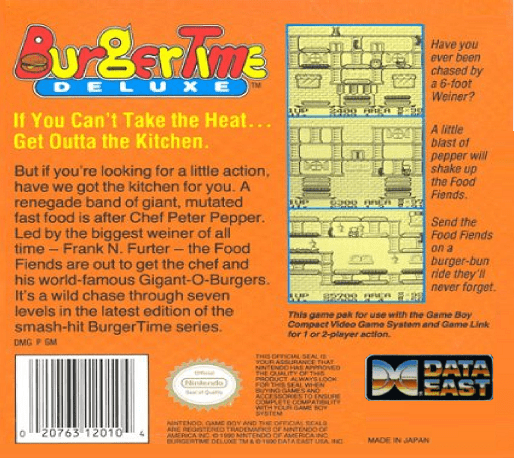 BurgerTime Deluxe — Box back