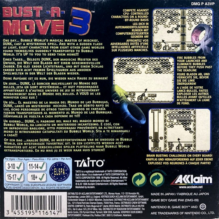 Bust-A-Move 3 DX — Box back