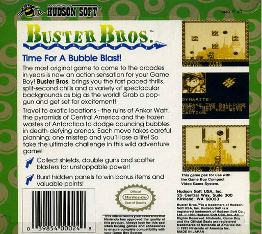 Buster Bros. — Box back