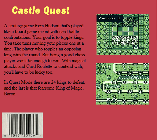 Castle Quest — Box back