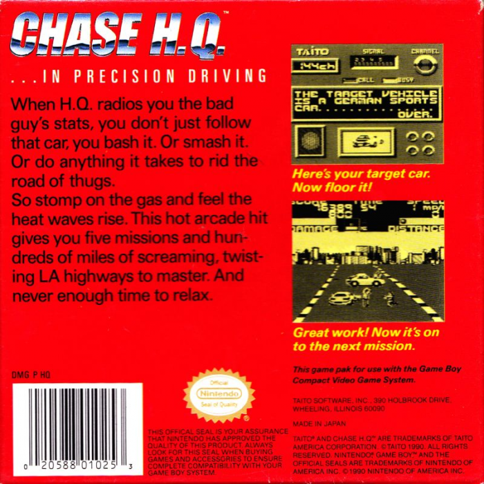 Chase H.Q. — Box back
