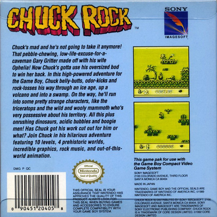 Chuck Rock — Box back