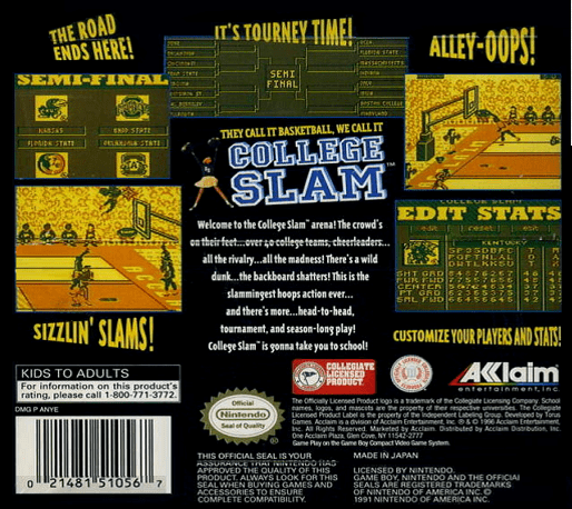 College Slam — Box back