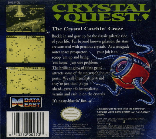 Crystal Quest — Box back