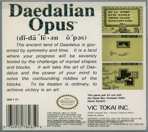 Daedalian Opus — Box back