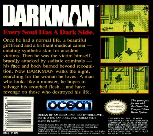 Darkman — Box back