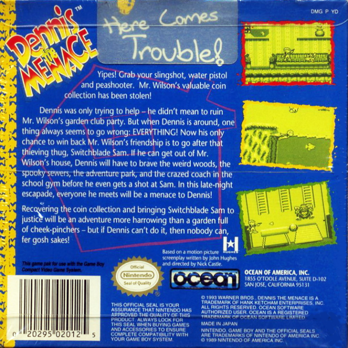 Dennis the Menace — Box back