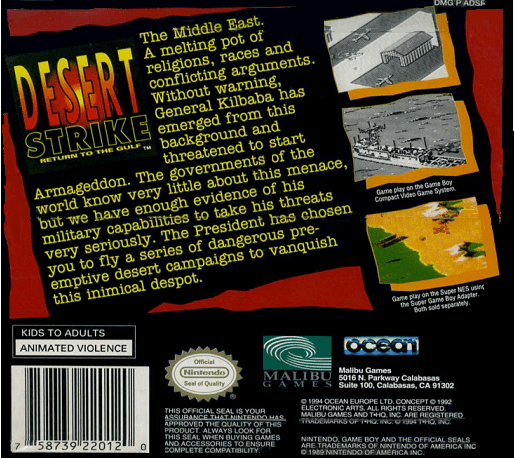 Desert Strike : Return to the Gulf — Box back