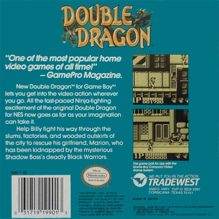 Double Dragon — Box back