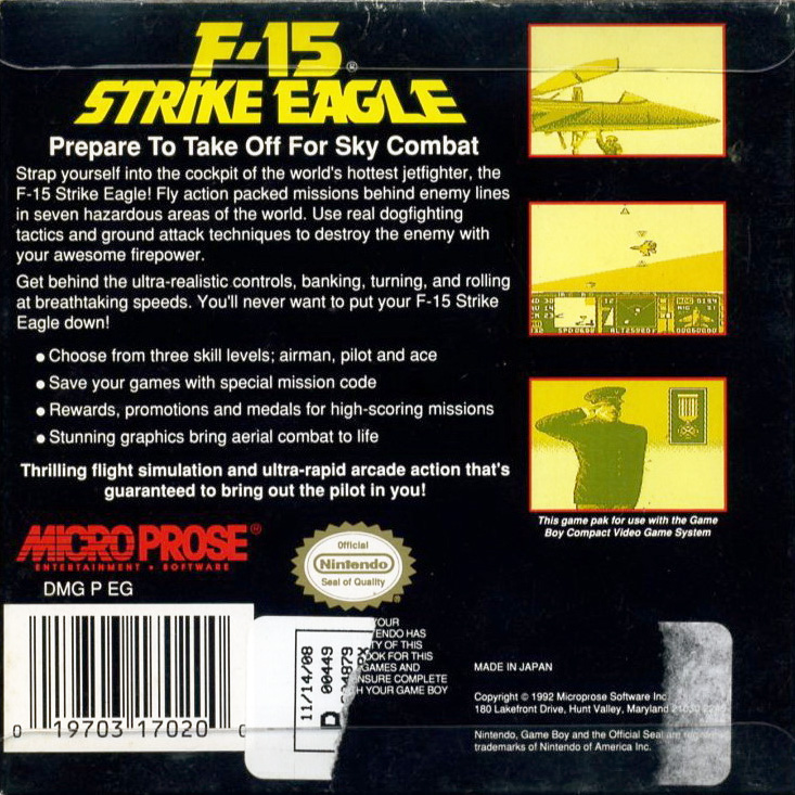 F-15 Strike Eagle — Box back
