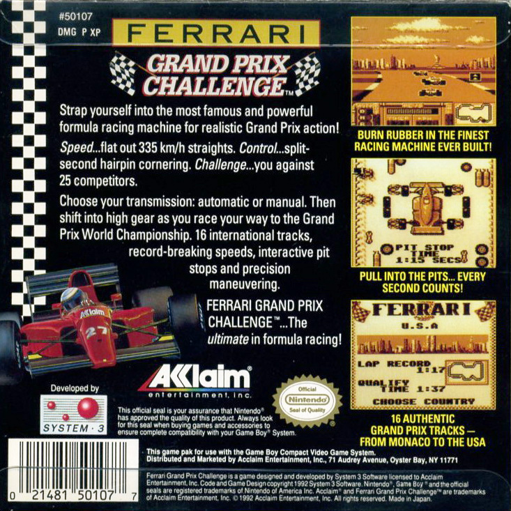 Ferrari Grand Prix Challenge — Box back
